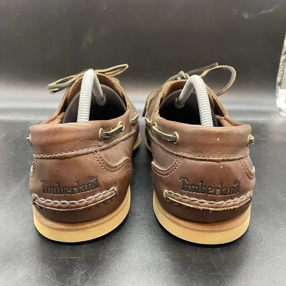 Vintage Timberland 2-eye Boat Shoes Loafers Mens Sz 10.5 M Brown Leather 28021 - Picture 4 of 8